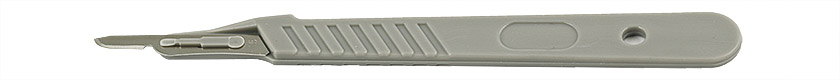 Micro-Tec Einweg-Skalpell #15 mit Plastikgriff, Kohlenstoffstahl, einzeln verpackt